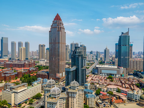 航拍天津城市景觀