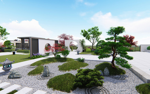 現(xiàn)代園林新中式小區(qū)園藝