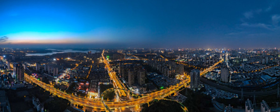 合肥西二環(huán)長江西路橋航拍夜景