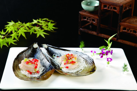 金蒜蒸帶子