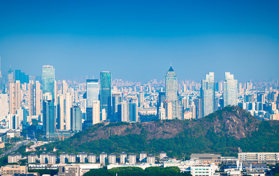 天平山遠(yuǎn)眺蘇州城市天際線