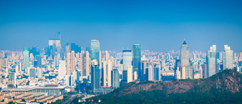 天平山遠(yuǎn)眺蘇州城市天際線