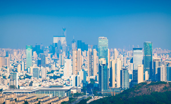 天平山遠(yuǎn)眺蘇州城市天際線