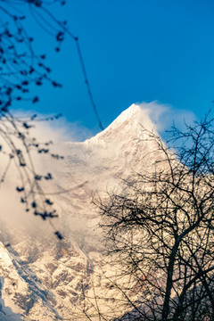 西藏南迦巴瓦峰雪山全景圖