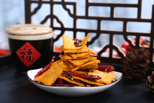 陜西特產(chǎn)美食手工鍋巴花椒鍋巴