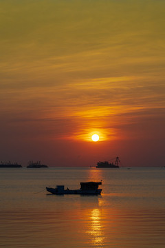 海上黃昏豎拍