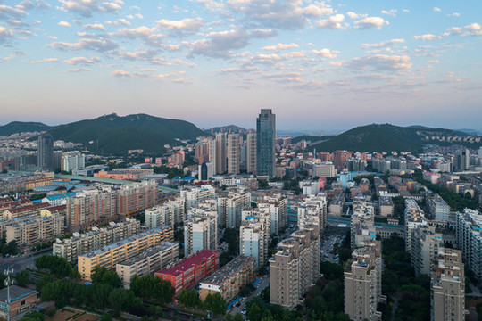 航拍濟(jì)南日出