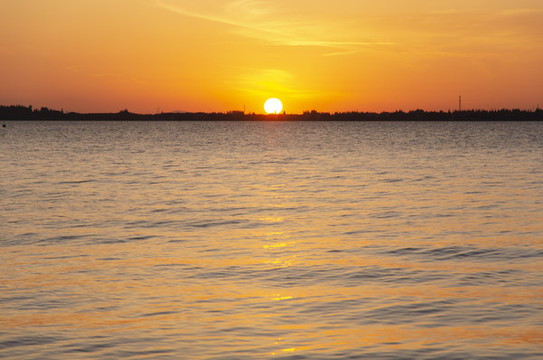 淀山湖夕陽風光
