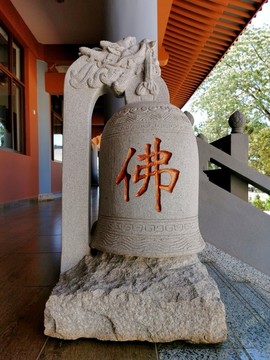 佛系石材大鐘雕塑藝術(shù)小品