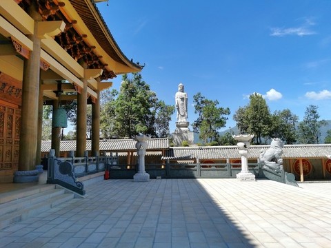 中式建筑禪院佛像佛塔寺