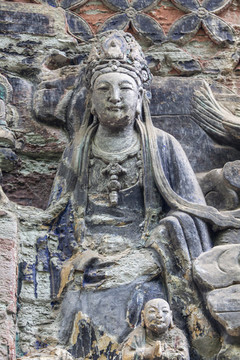寶頂山石刻縛心猿鎖六耗圖