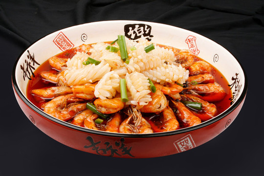 干鍋魷魚香辣蝦
