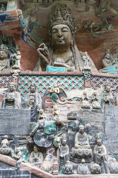 寶頂山石刻觀無(wú)量壽佛經(jīng)變相