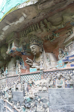 寶頂山石刻觀無(wú)量壽佛經(jīng)變相