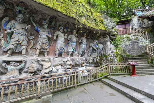 重慶大足寶頂山石刻護(hù)法神龕