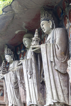 重慶大足寶頂山石刻華嚴(yán)三圣像