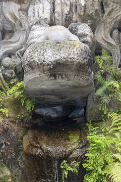 重慶大足寶頂山石刻九龍?jiān)√訄D