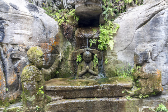 重慶大足寶頂山石刻九龍浴太子圖