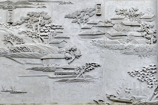 水鄉(xiāng)古鎮(zhèn)浮雕
