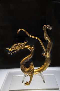 陜西歷史博物館唐代鎏金鐵芯銅龍