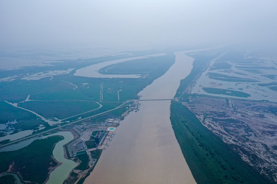 航拍黃河三角洲生態(tài)旅游區(qū)