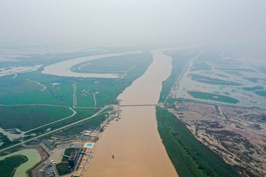 航拍黃河三角洲生態(tài)旅游區(qū)