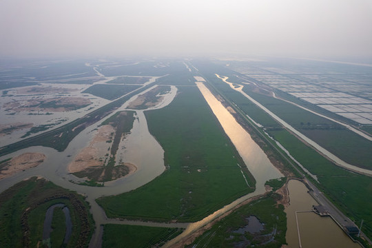 航拍黃河三角洲生態(tài)旅游區(qū)