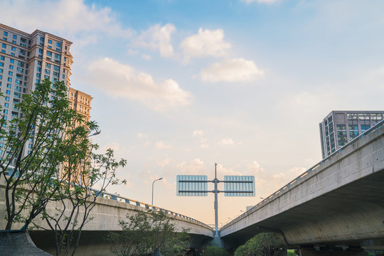 武漢城市建筑天際線和高架橋