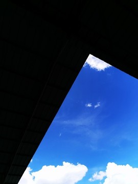 仰望天空藍(lán)天白云創(chuàng)意攝影