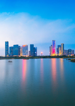 義烏市城市天際線夜景