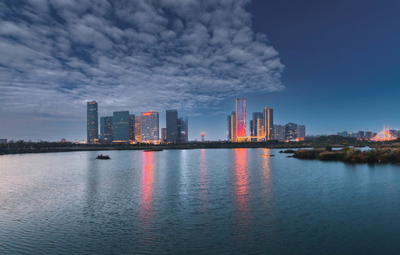 義烏市城市天際線夜景