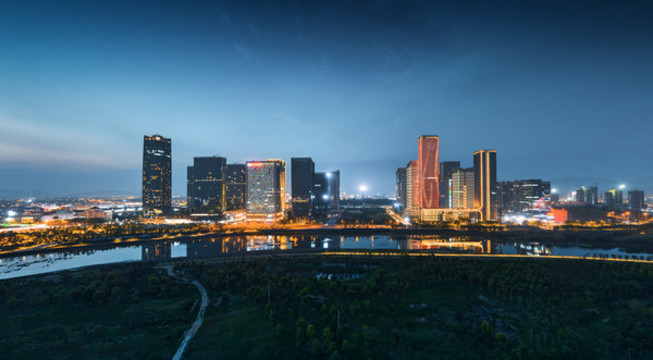 義烏市城市天際線夜景