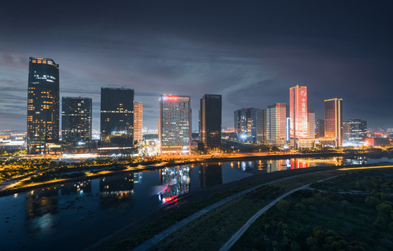義烏市城市天際線夜景