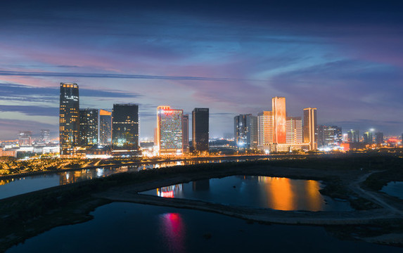 義烏市城市天際線夜景