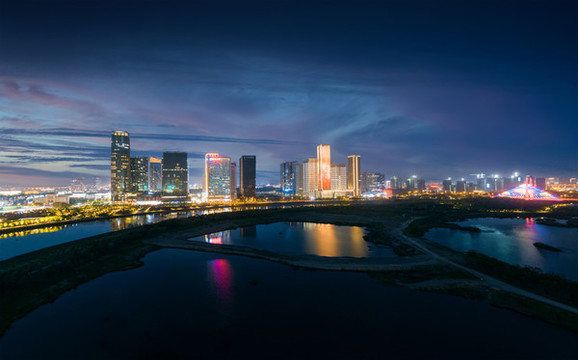 義烏市城市天際線夜景