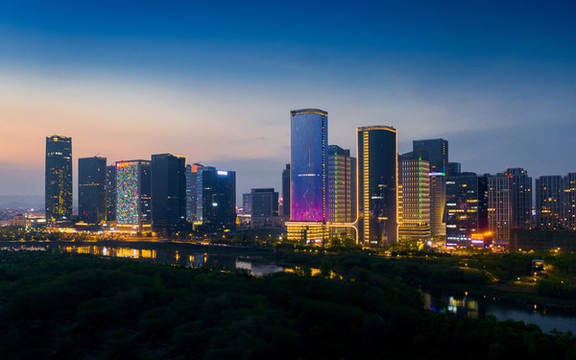 義烏市城市天際線夜景