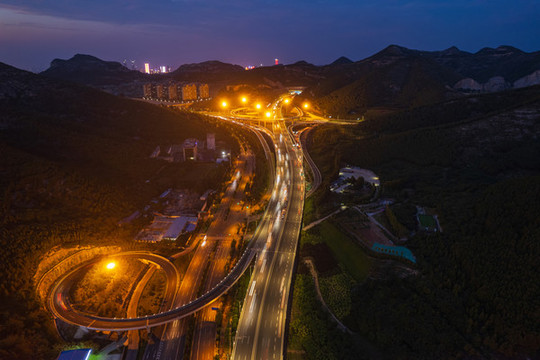 航拍濟(jì)南二環(huán)南路高架