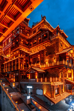 重慶洪崖洞景區(qū)夜景