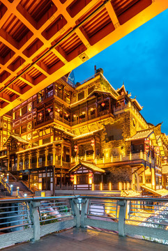 重慶洪崖洞特色建筑街景