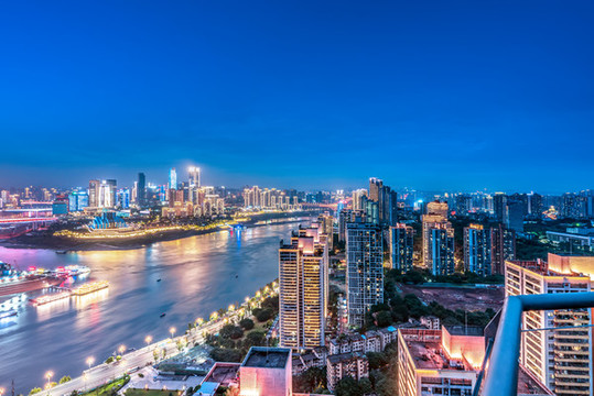 航拍重慶城市夜景