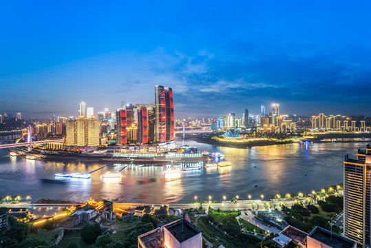 航拍重慶城市夜景
