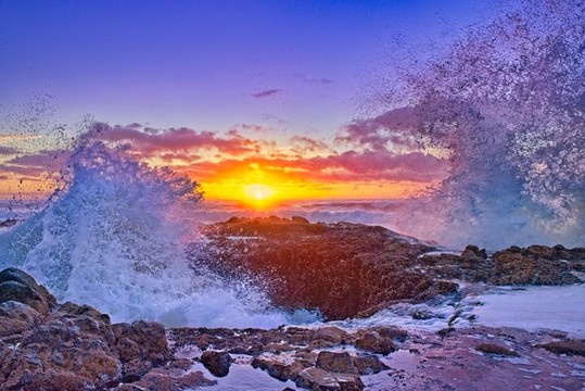 夕陽晚霞與日出朝霞