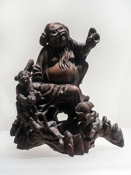 清代木雕漢鐘離像