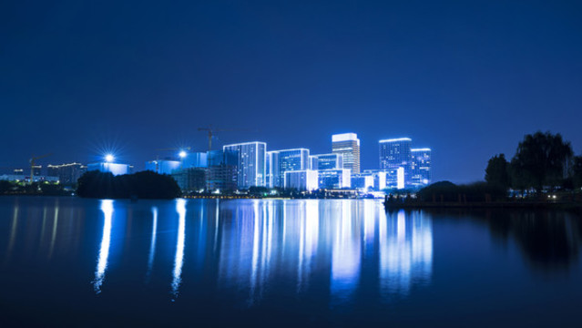 南京江寧九龍湖公園夜景