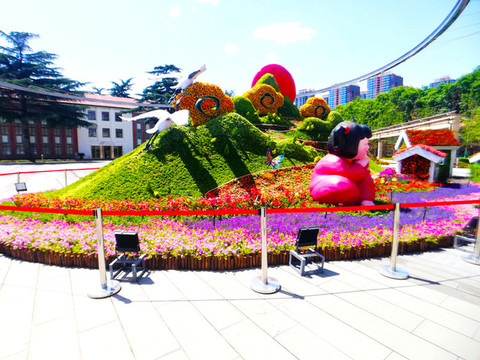 中國風(fēng)花壇綠雕