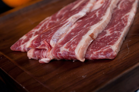 生牛肋條肉特寫