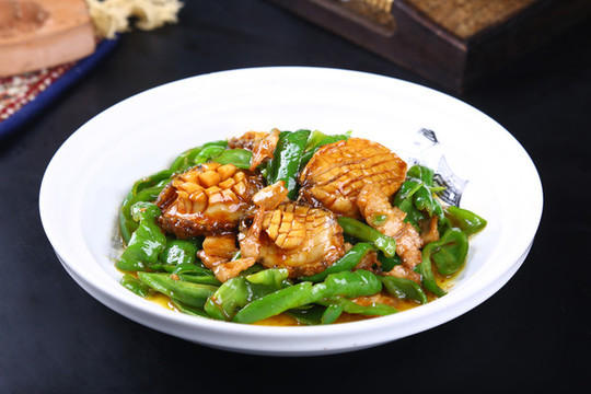 青椒炒鮑魚
