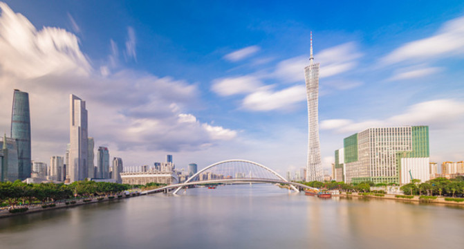 廣州地標(biāo)建筑與珠江兩岸風(fēng)景