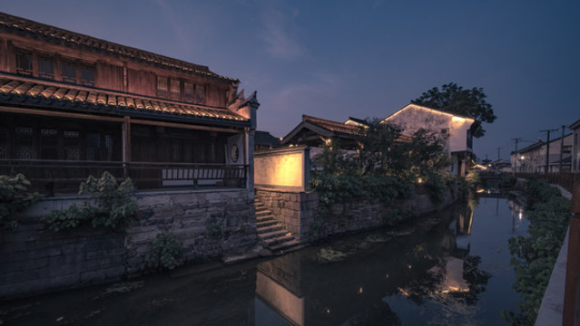 上虞老縣城豐惠古鎮(zhèn)夜景