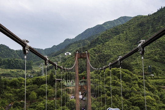 中國江西婺源篁嶺高空玻璃橋